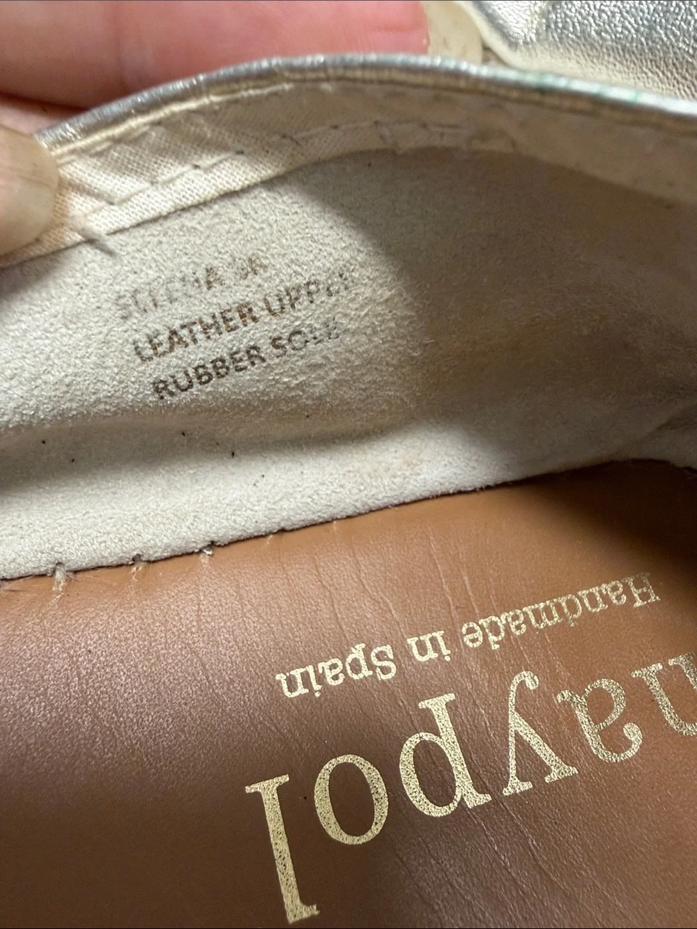 Maypol Metallic Gold Espadrille Slip-Ons for Women